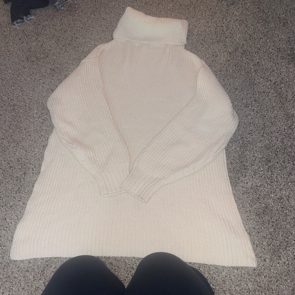 Free People Sweaters - Free People Cream Slit Sweater